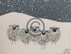 Sheep Paintings on Canvas